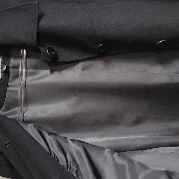 Women's Braefair Vintage Black Wool Mix Overcoat, Size 12 - Picture 13 of 16